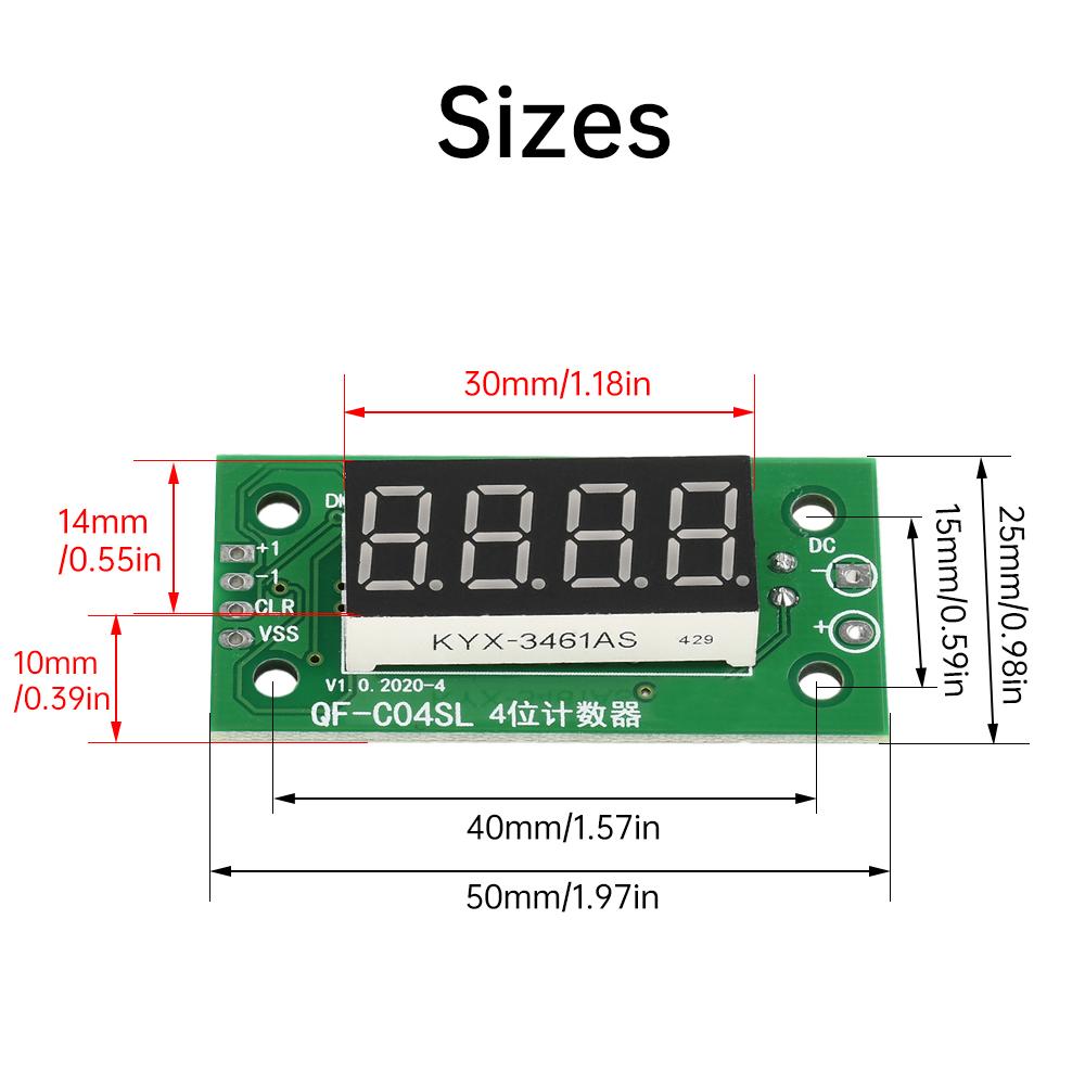 0-9999 Electronic Counter Module Low Level Switch Count Module with Power-Cut Memory Function 4 bit Digital Tube Counter DC4-25V