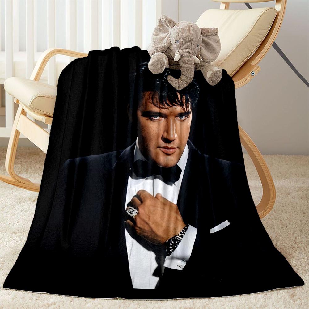 Elvis: Iconic Legend Blanket Warmthful Decor Suitable for Picnics Livingroom Bed Four Seasons Universal Digital Print