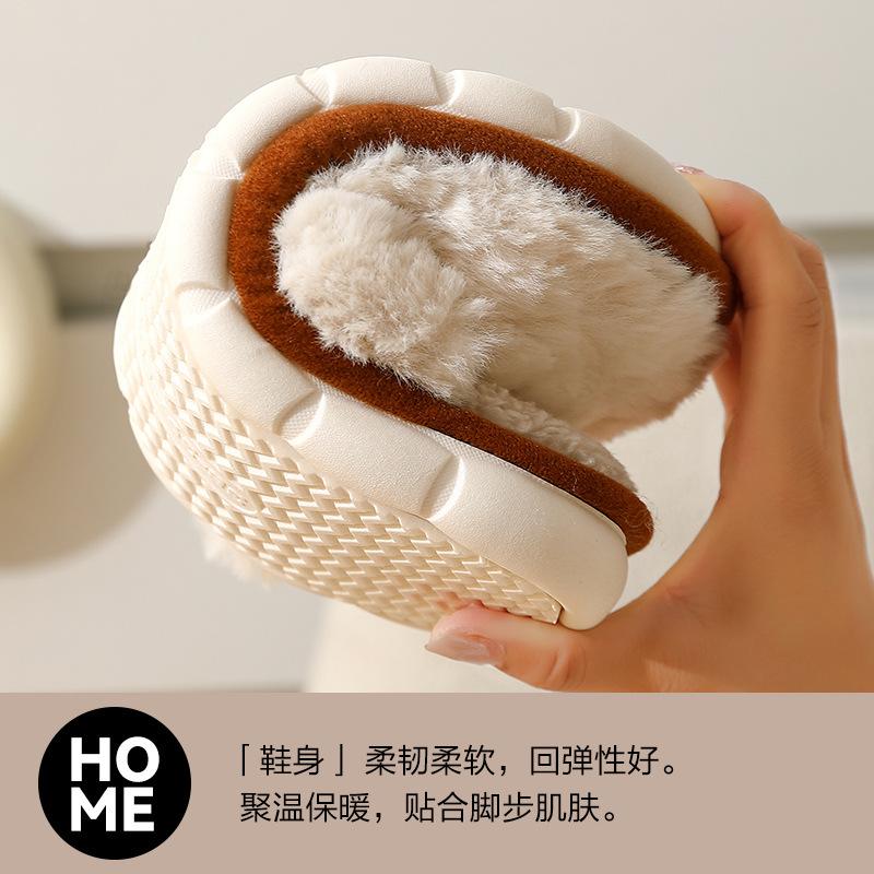 Thick Sole Warm Winter Slippers Non Slip Cotton House Shoes for Couple Breathable Indoor Outdoor Comfortable