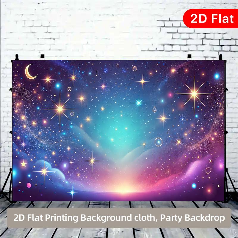 2D Plane Dreamy Starry Sky Background Fabric Indoor and Outdoor Parties Suitable for Room Decoration Polyester Fiber