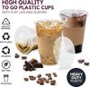 20 Sets 16/20/24OZ Clear Plastic Cups with Lids Straws Sleeve for Cold Drinks Juice Smoothie Coffee Huge Disposable Cups 1L