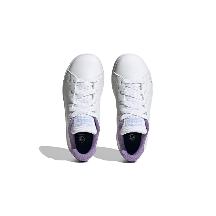 Adidas Neo Advantage K Synthetic Leather Non-Slip Durable Low-Top Kids Skate Shoes Kids Sneakers White Purple H06181