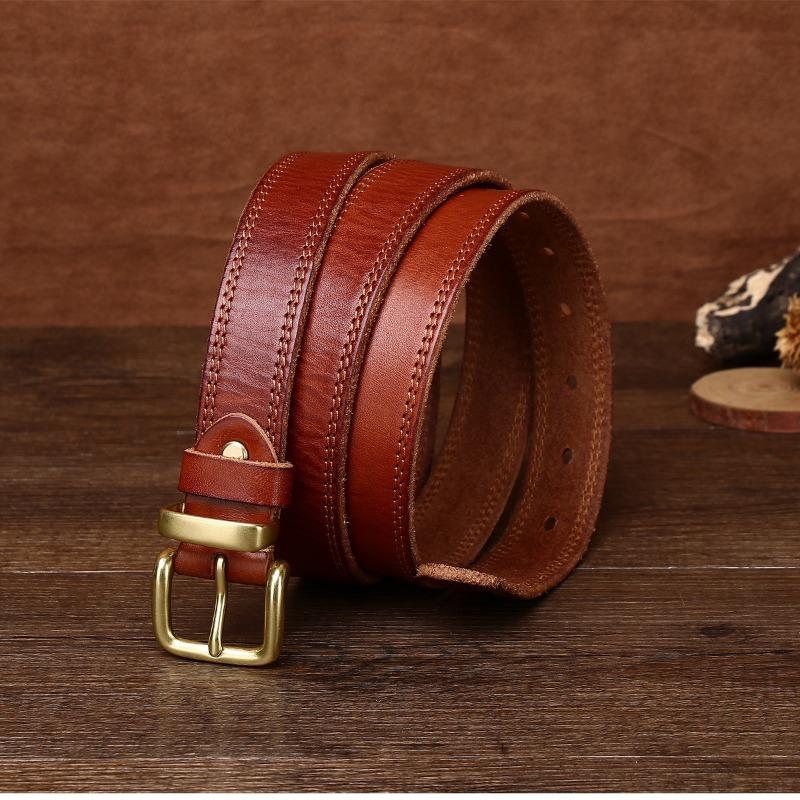 Retro primul strat din piele de vacă ață de cusut centura femeii cataramă din cupru pur cataramă cap cataramă cupru cataramă centura