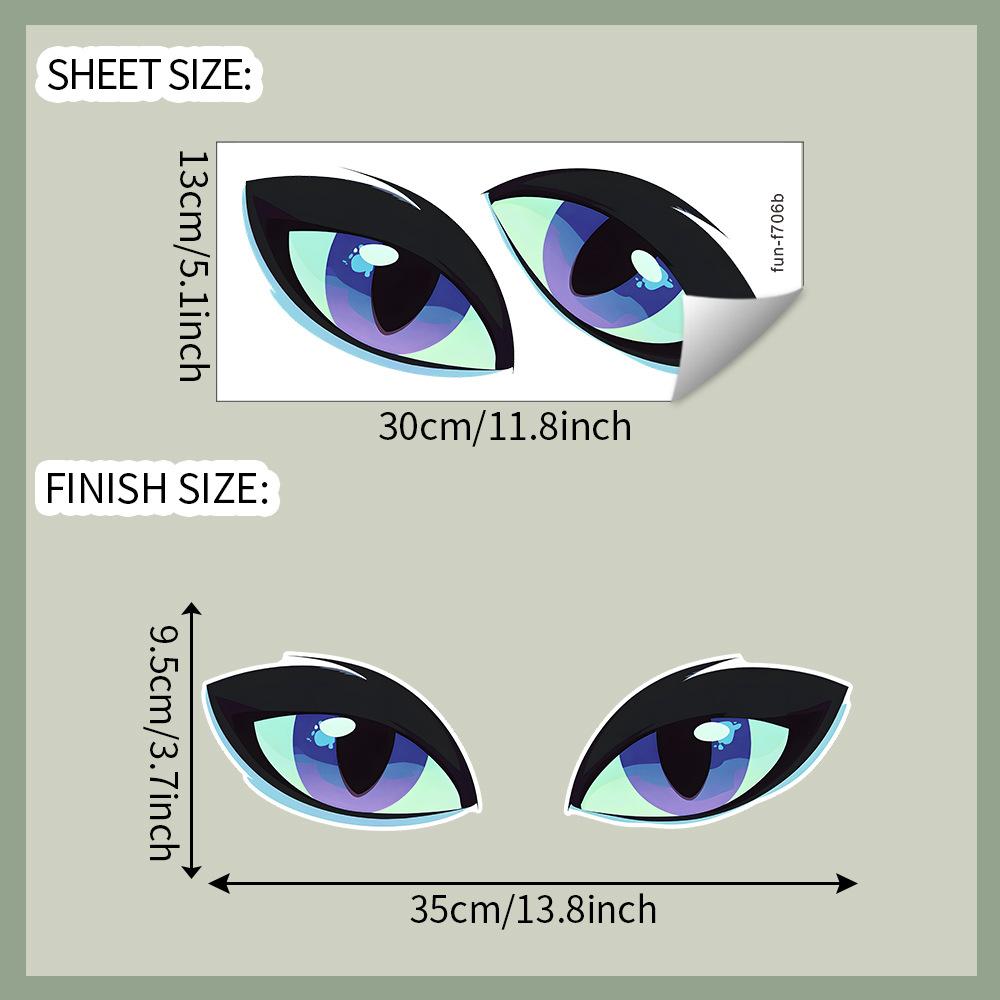 Creative Blue Eyes Bathroom Toilet Home Background Beautification Sticker