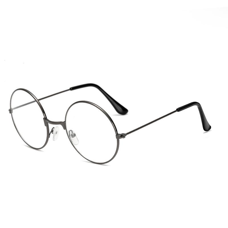 Literary Retro Round Metal Eyeglass Frames for Men and Women