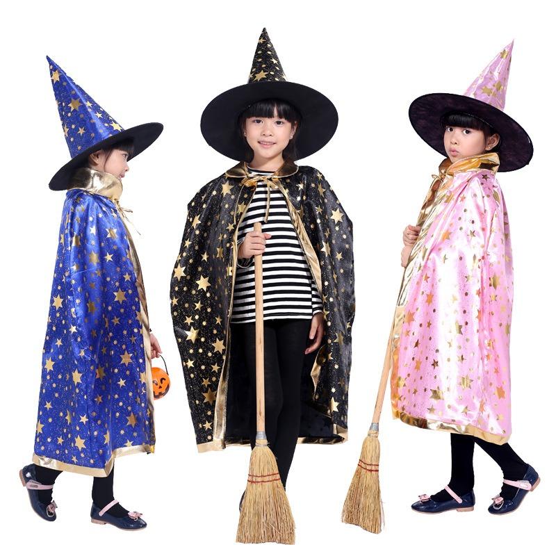 Halloween Five-star Cape Set Children's Men's and Women's Dress Up Props Witch Cape Cape Performance Costume