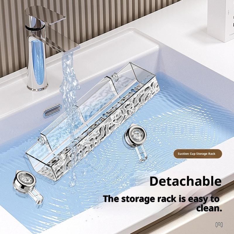 1/2Pcs Plastic Suction Cups Shower Shelves Punch-Free Rectangular/Triangular Shower Storage Rack Removable Draining
