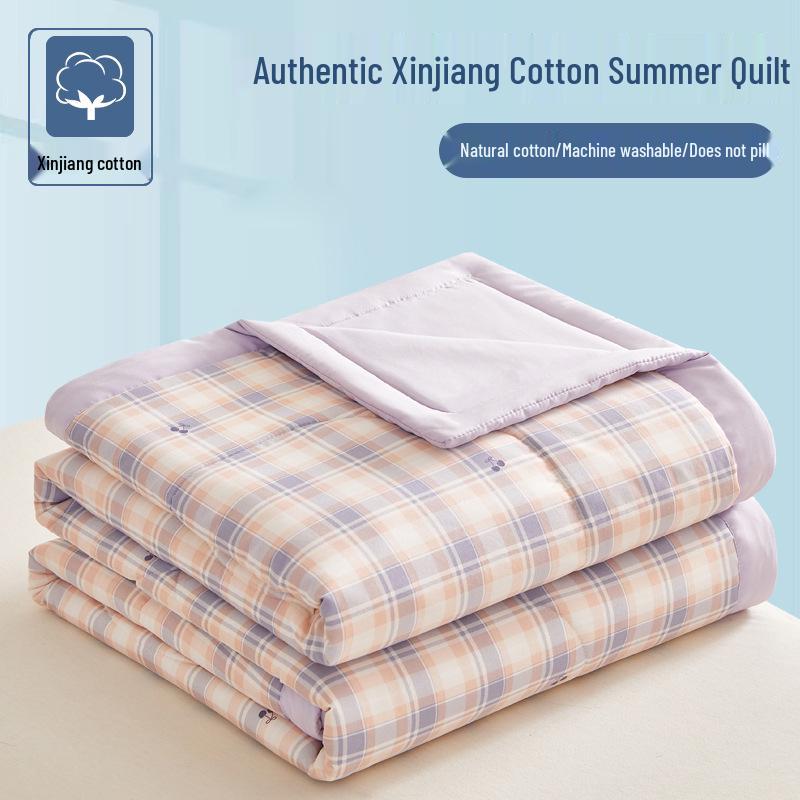 Xinjiang Cotton Summer Air Conditioning Quilt, Machine Washable Thin Quilt for Dormitory, Ideal for Students