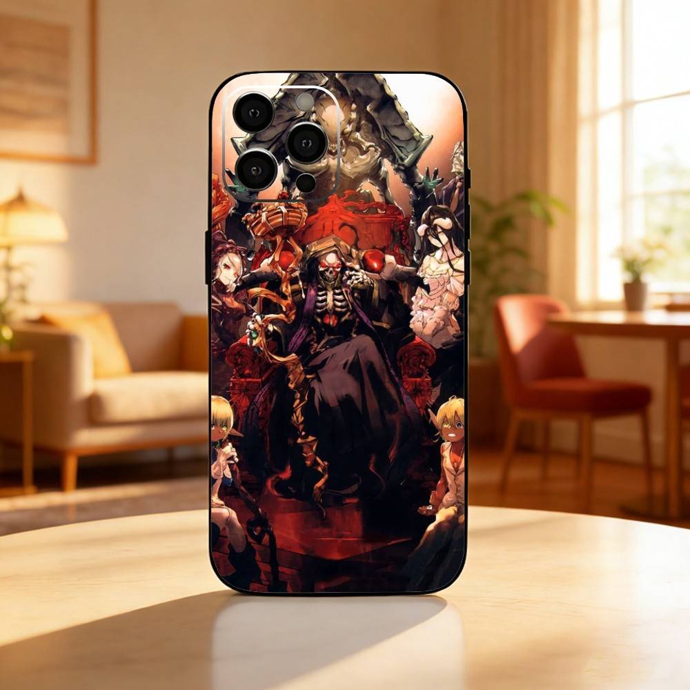 O-Overlord Cool Hot Anime Phone Case For iPhone17,16,15,14,13,12 Plus,Max Soft Silicone Black Cover