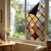 Statische Glasfolie, Fensterfolie mit farbiger Glasstruktur, UV-lichtblockierende, wasserdichte, staubdichte Sichtschutzfolie für die Heimdekoration