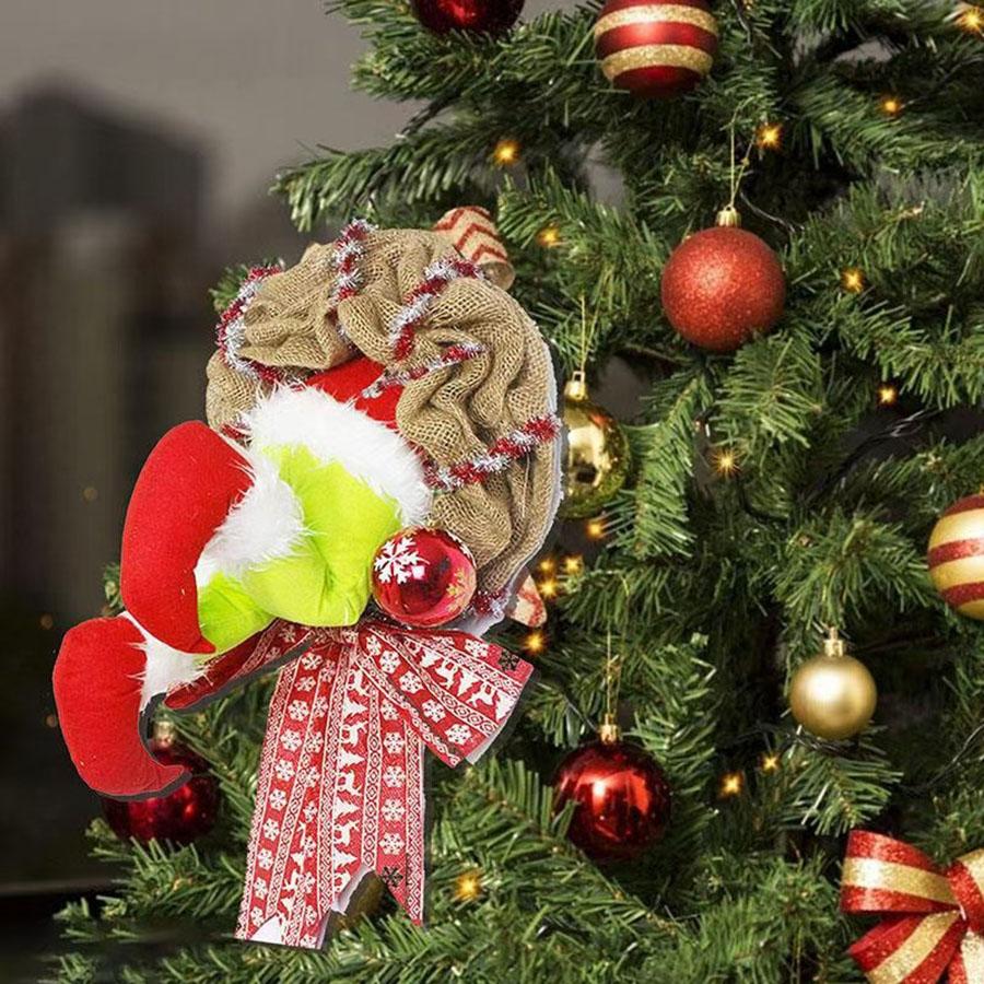 1Pcs Cute Christmas Ornament Thief Wreath For Home Store Xmas Party Decoration