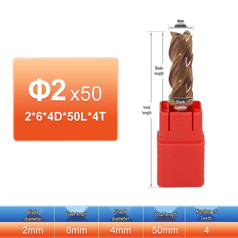 

4-Flute 55° Tungsten Steel Extended Length End Mill for CNC Cutting