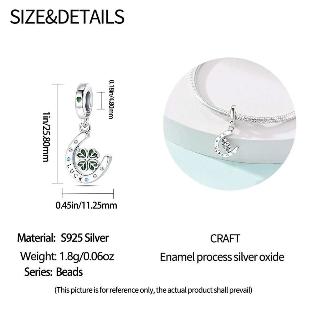 Decorative Charms Authentic Copper Plated Green Horseshoe Pendant Beads Fit Bracelet DIY Craft Gift Women Delicate Fashion Jewelry Accessory