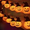 Solar LED Hallowen String Light Terror Skull And Pumpkin Colorful Wind Chime Lamp Outdoor Waterproof Solar Light For Hallowen