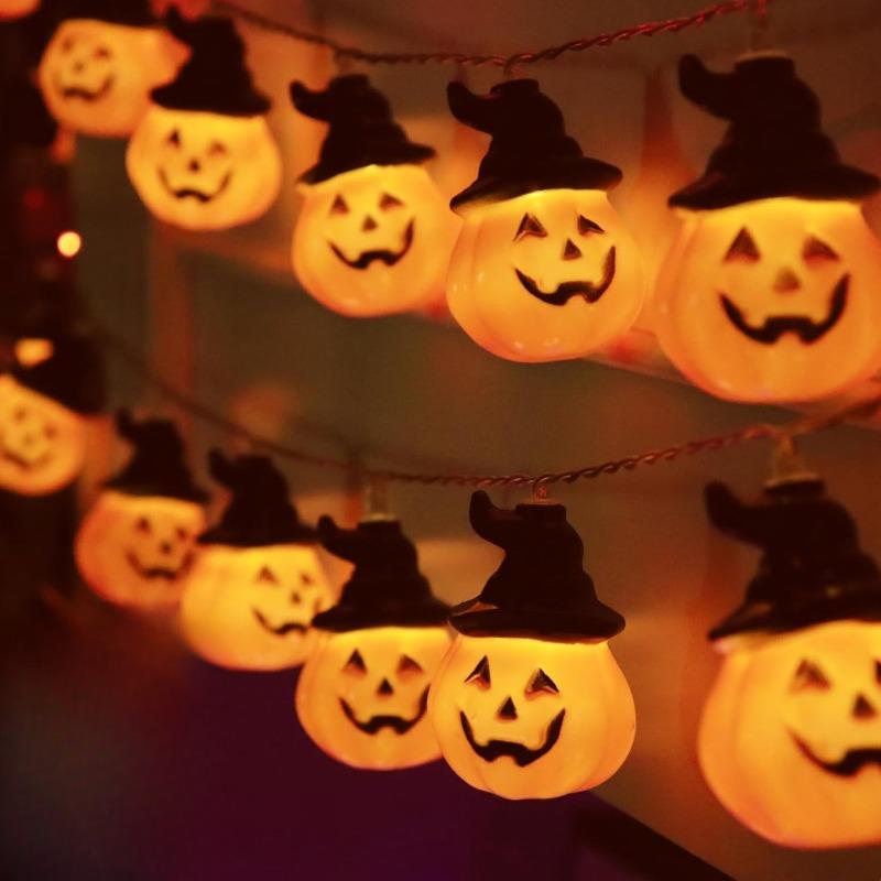 

Солнечная светодиодная гирлянда на Хэллоуин, череп и тыква, красочная лампа-колокольчик, уличная водонепроницаемая солнечная лампа для Хэллоуина 1.5M 10LED