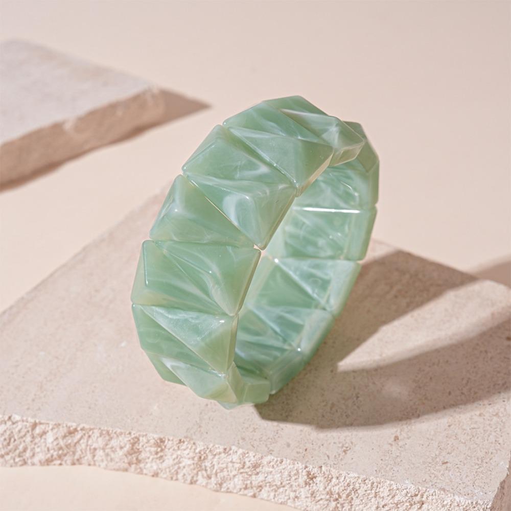 Smudging Irregular Wide Bracelet Bohemian Retro Hand Ring Unique Acrylic Bangle  Decoration