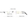 Rimless Square Glasses for Men Women Cut Edge Clear Lens Glasses Fashion Anti Blue Light Computer Glasses