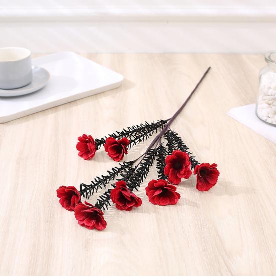 1 Bouquet Fake Flower Realistic Long Lasting Long Stem Practical 8 Heads Daisies Flower Home Decor Fake Bouquet for Garden
