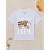 European sizes Boys & Girls Kids Smore Campfire T-Shirt - Cute Marshmallow & Graham Crackers Print with CAMP FIRE Lettering