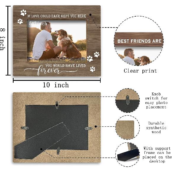 FONDCANYON Pet Memorial & Gifts - Dog & Cat Picture Frame 5x7