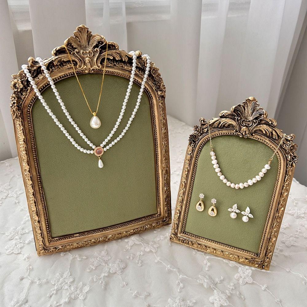 Flower pattern Photo Frame Necklace Stand Vertical Pendant Chain Display Rack  Bedroom