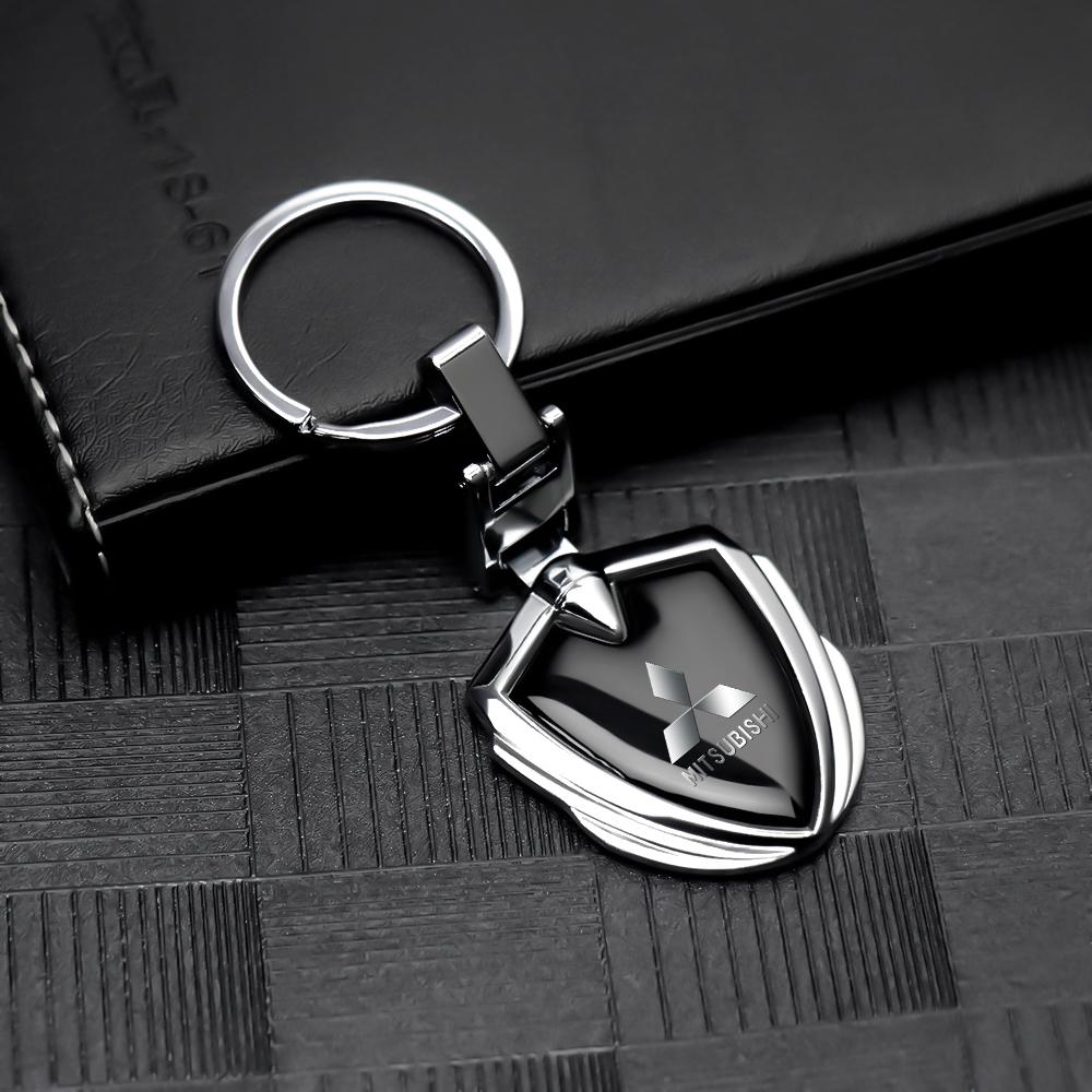 Car Universal Metal Keychain Keyring Accessories For Mitsubishi Lancer 10 Xpander Pajero 4 Montero V73 Triton Evolution Evo