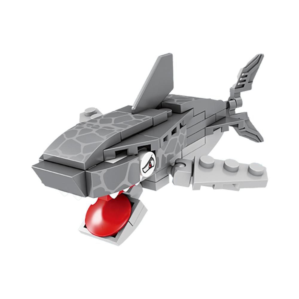 Deep Sea Shark Model Building 3D Block - Mechanical Rotation, Simulate Underwater Swimming, Ideal Gifts for Marine Animal Lovers