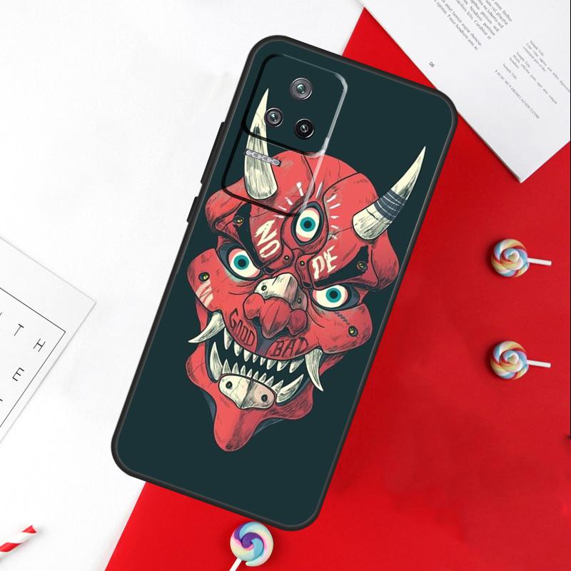 Oni Hannya Mask Cover For Xiaomi 11T 12T 13T 14T Pro 13 14 15 Ultra POCO X7 Pro X3 X5 X6 F5 F6 M6 Pro Case