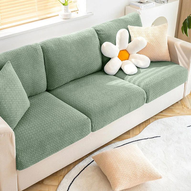 Levivei Jacquard Sofa Seat Cushion Cover Funiture Protector Couch Covers For Sofas Anti-Dust Removable Seat Slipcover Kids Pets