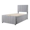 Youth Bed 90x200cm Cotton Linen Fabric Storage with Drawers Pull-out Single Headboard Lines