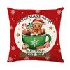 Christmas Pillowcase Cartoon Decorative Gingerbread Doll Print Digital Linen Sofa Backrest Living Room Bedroom Pillow