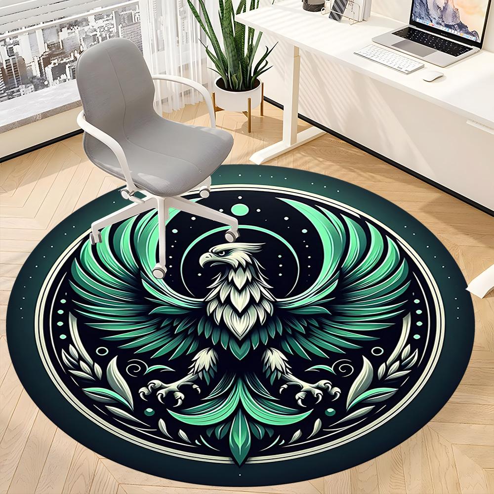 1pc Eagle Emblem Office Round Area Rug, Under Office Chairs Bedroom Living Room Home Decor, Room Deco