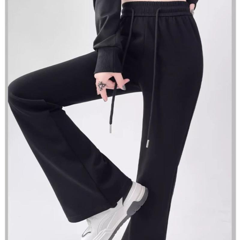 

Прямые костюмы с высокой талией, брюки, женские однотонные офисные женские широкие брюки, женские свободные длинные брюки, женские брюки S чёрный