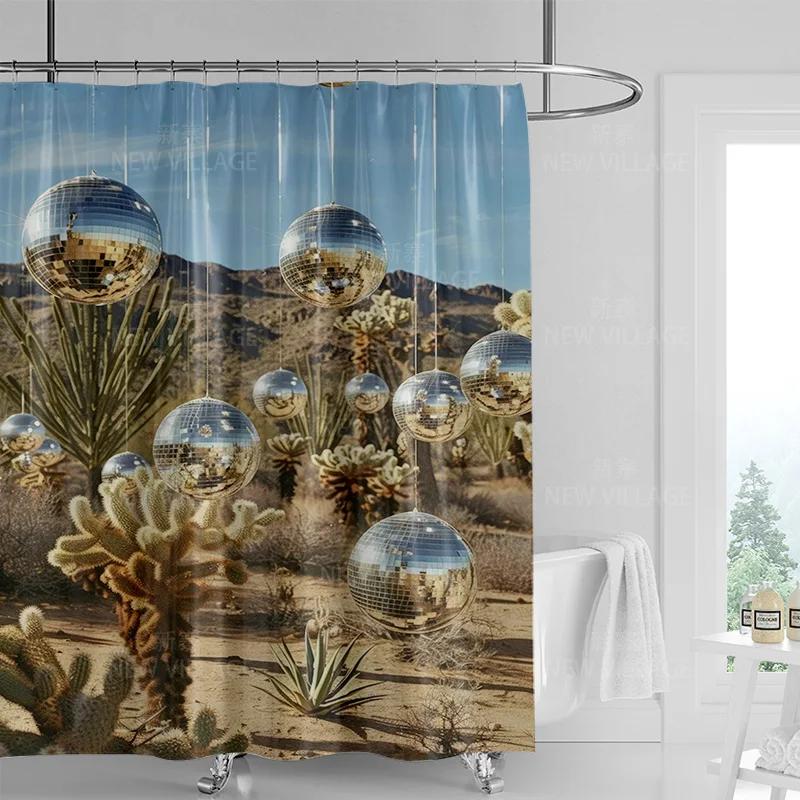 Bohemian style plant bathroom curtains Floral pattern printed shower curtains, 180x200cm waterproof fabric shower curtains W90xH180cm