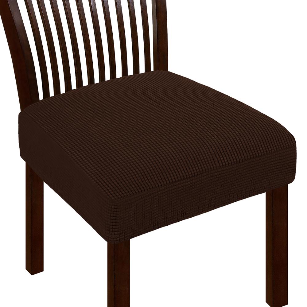 Jacquard Chair Seat Cover Elastic Chair Slipcovers for Home Banquet Dining Room Solid Color Removable Washable Chair Covers