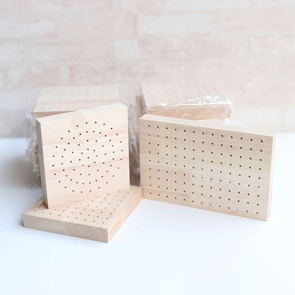 2Pcs Hole 61/81 Wooden Polishing Head Storage Board Square Save Space Nail Drill Bit Display Base 10*10cm Creativity