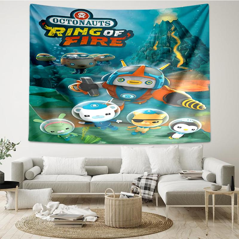 Octonauts Print Tapestry, Backdrop, Easy Setup, Ideal for Bedroom, Office & Living Room, with Aesthetic Wall Hanging Decor.