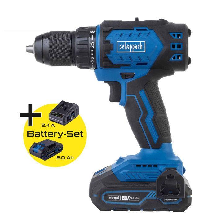 Cordless Impact Drill Driver BC-CD60-X - Brushless 60 Nm 13mm Chuck - SCHEPPACH 20V IXES - 2Ah Battery + 2.4A Charger