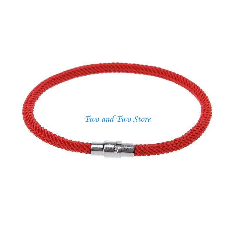 HX6F Lucky Red Black Braided String Bracelet Clasp Bracelet Gift for Unisex