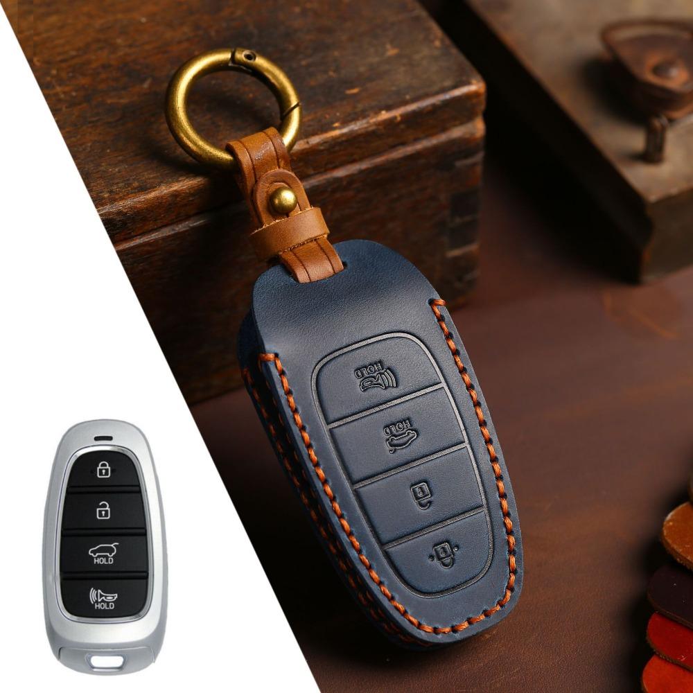 Genuine Leather Key Case for Hyundai STARIA SONATA Car Keys Premium Protection Cover with Clip