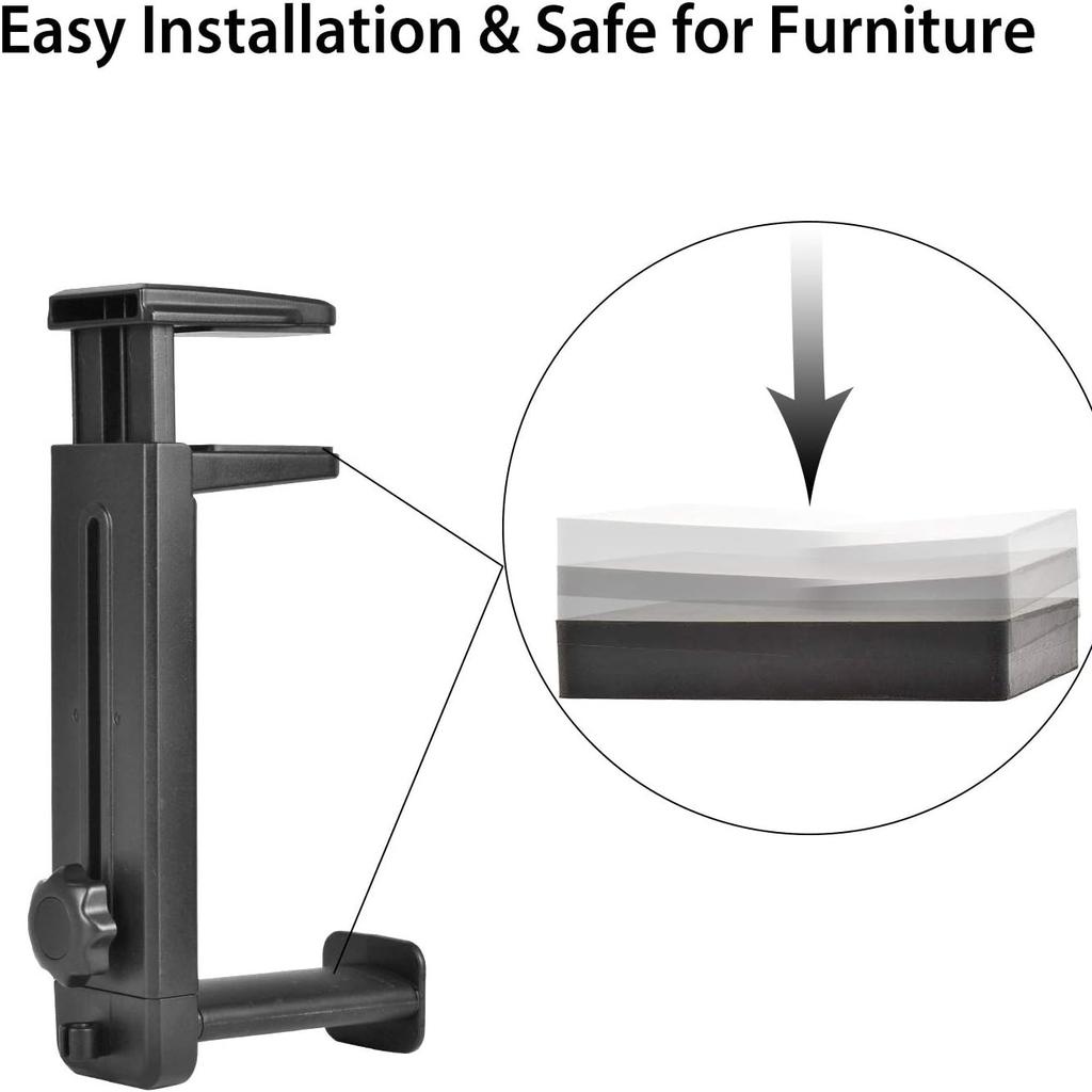 Multifunctional Rotating Clamp Headphone Stand, 2-in-1 Adjustable Desk Mount with Cable Organizer, Space Saving Design