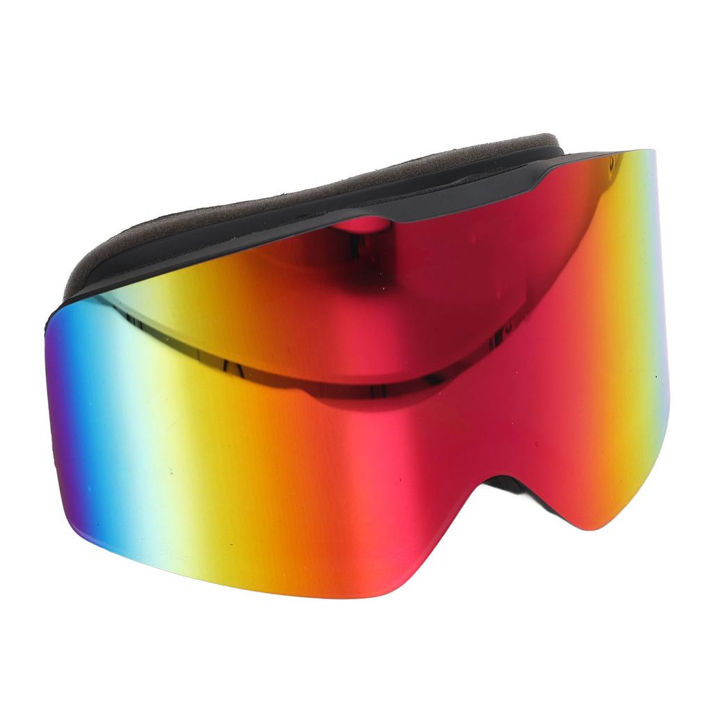 Gogle Narciarskie Dwuwarstwowe Przeciwmgielne Odporne na UV Szerokie Pole Widzenia Odporne na Uderzenia Gogle Snowboardowe Czarne Piaskowe Czerwona Soczewka