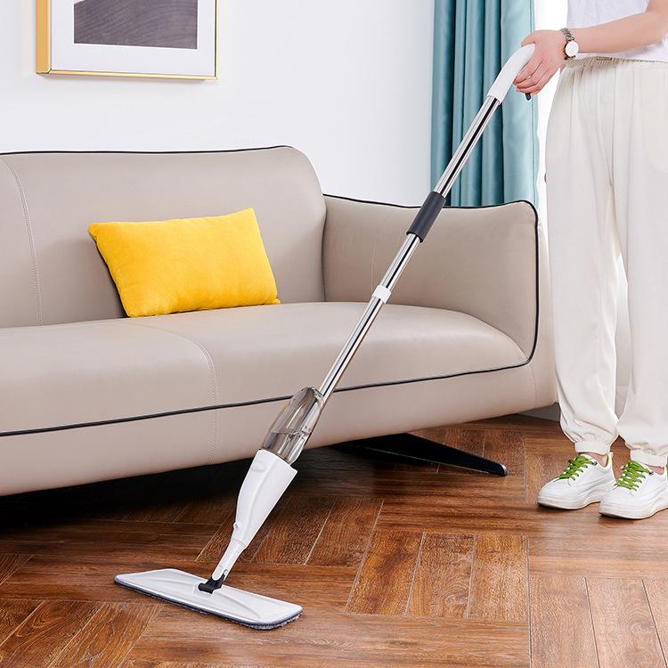 Lazy Person's Spray Mop: One-Step, Hands-Free Flat Mop for Wet/Dry Use with Replaceable Cloth