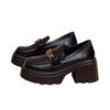 Black platform women's 2026 autumn new niche small leather shoes British style leather single shoes