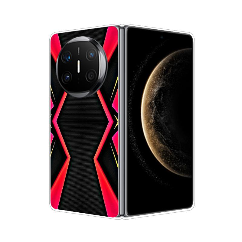 Clear Hard PC Phone Case For Honor Magic V3 Vs3 V2 VS2 Folding Transparent Flower Pattern Cover For Huawei Mate X6 X5 X3 X2 Capa