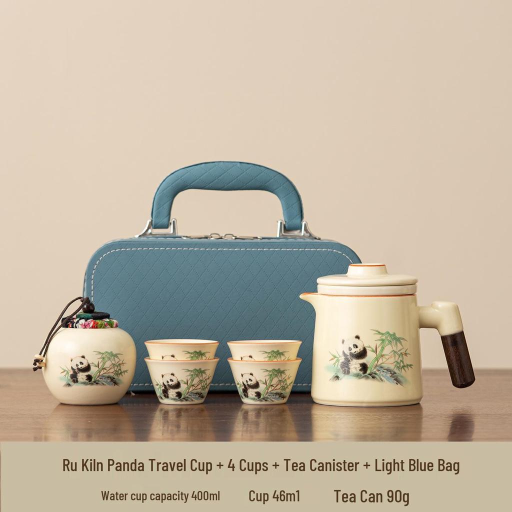 Portable Travel Tea Set: Quick-Brew Pot with Four Cups, New Style for Young People On the Go