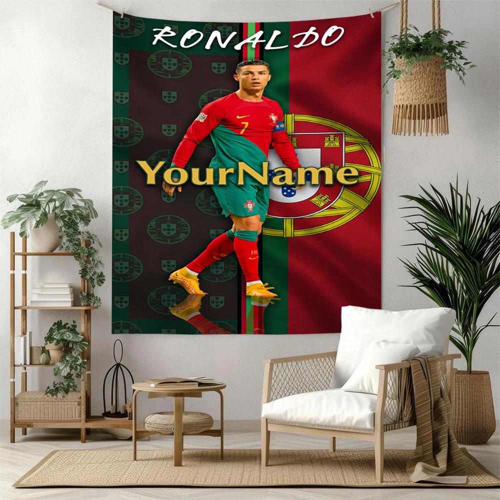Cristiano Ronaldo Custom Jouw Naam Muurdecoratie Wandkleed Kunst Voor Huisdier Herdenking Verjaardag Bruiloft Feest Achtergrond Familiecadeau