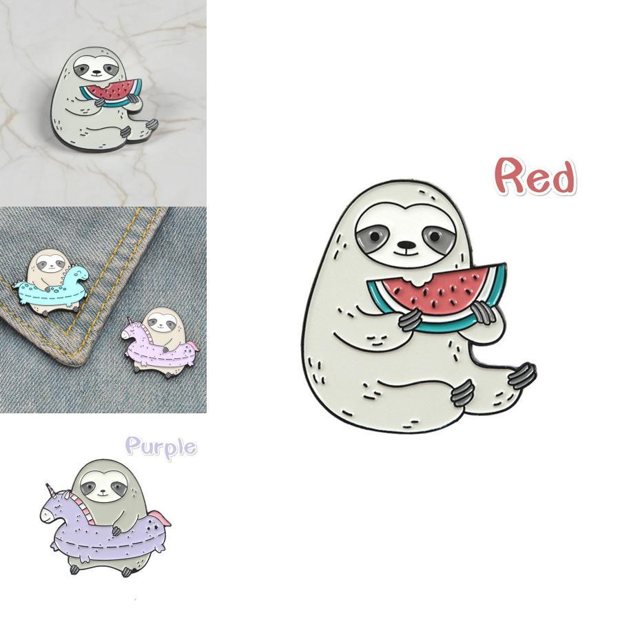 Unique New Fashion Cartoon Sloth Enamel Pin Badge In Mint Green For Trendy Collectors