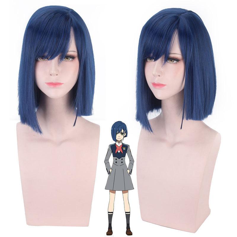 

Парик Ичиго, темно-синий парик для волос, аниме DARLING in the FRANXX, синтетический парик для косплея, волосы для косплея One Size темно-синий