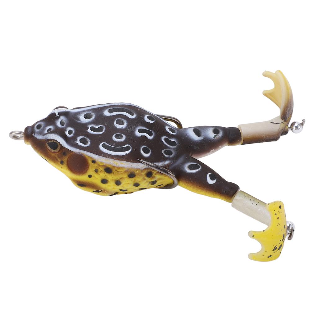 Froschköder Weichsilikon Künstlicher Donnerfroschköder Angelköder mit Doppelpropellerfüßen Schwarz Gelb